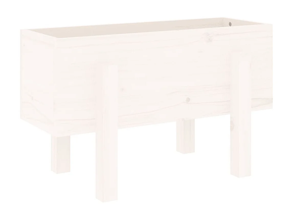 Jardinière blanc 62x30x38 cm bois massif de pin
