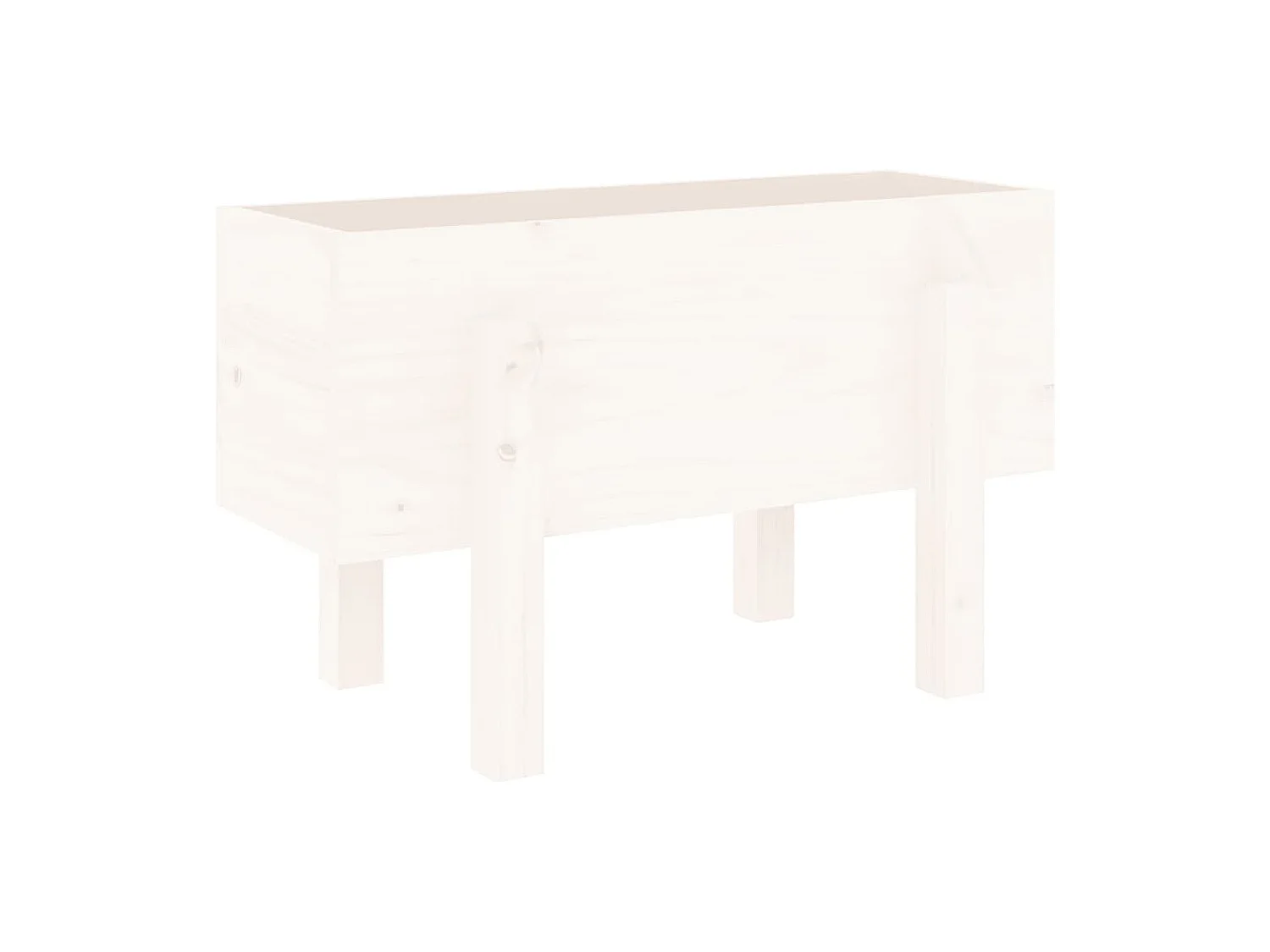 Jardinière blanc 62x30x38 cm bois massif de pin