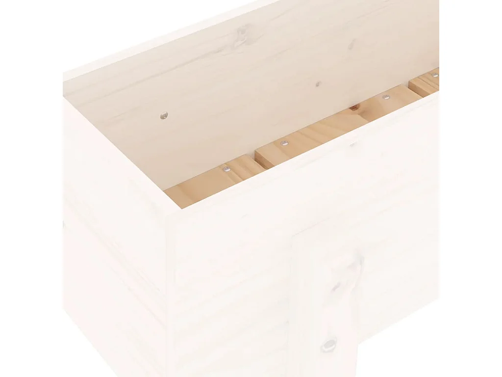 Jardinière blanc 62x30x38 cm bois massif de pin