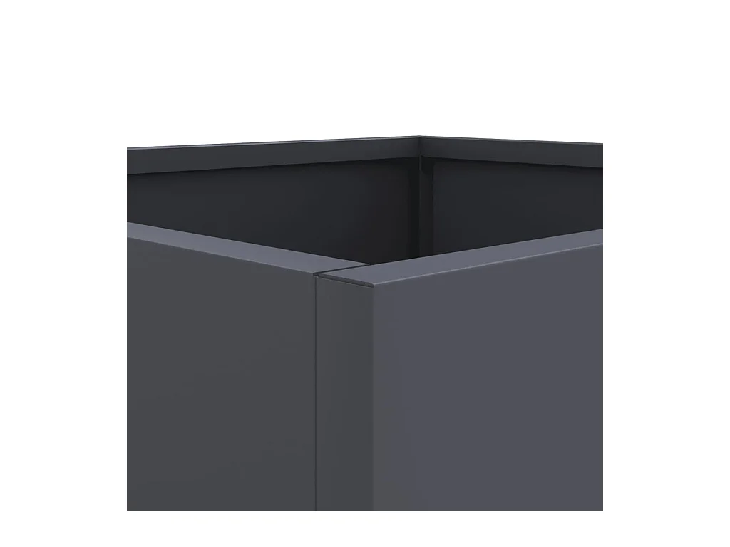 Vasos/floreiras 2 peças 42x40x39 cm aço laminado a frio antracite