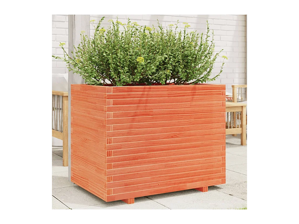 Jardinière cire marron 90x60x72,5 cm bois de pin massif