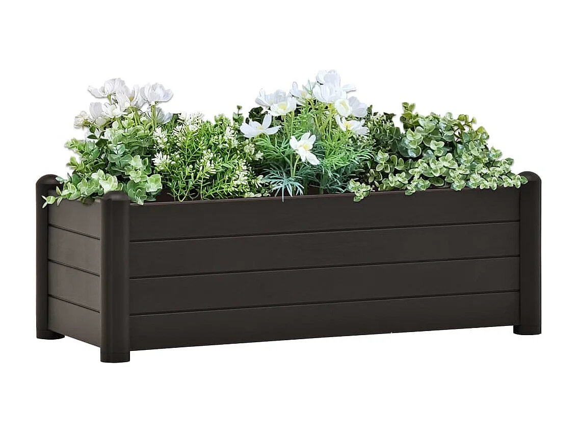 Canteiro elevado para jardim PP 100x43x35 cm antracite