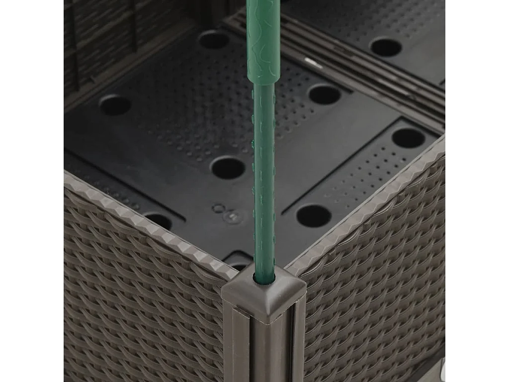 Jardinera con enrejado PP marrón 160x40x142,5 cm