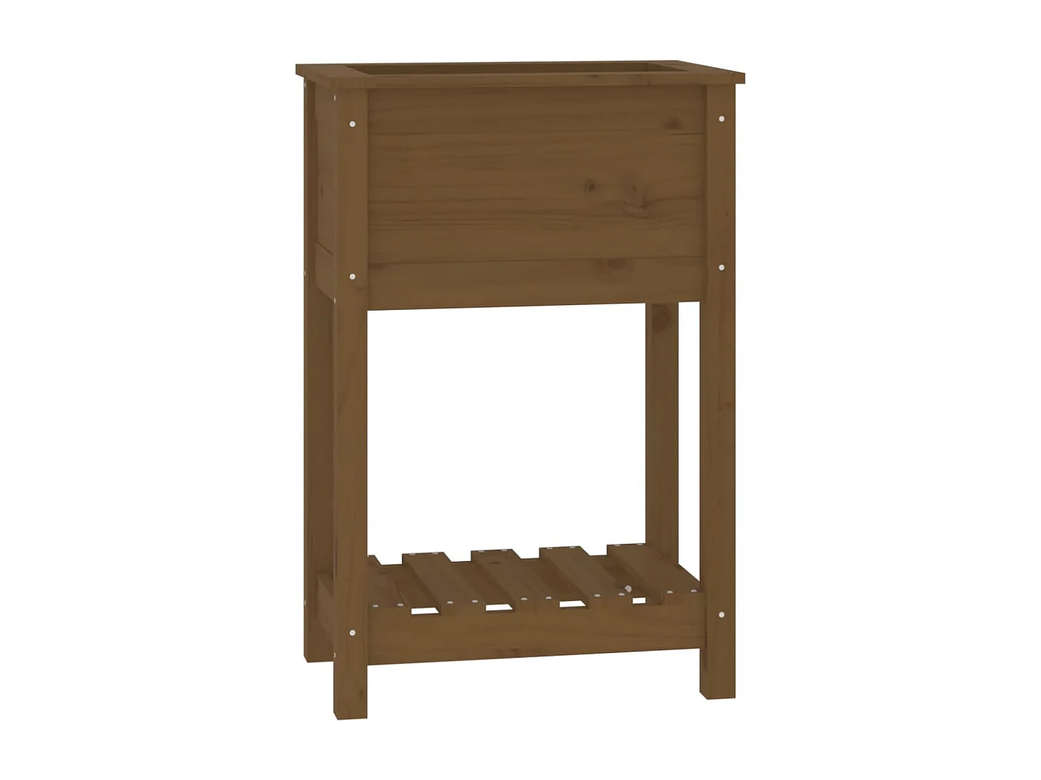 Jardinera de madera maciza de pino marrón 54x34,5x81 cm