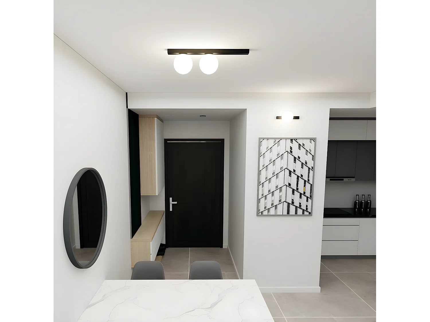 Lampada a Soffitto Fit 1, Nero, 60x17x14 cm, Seven Design