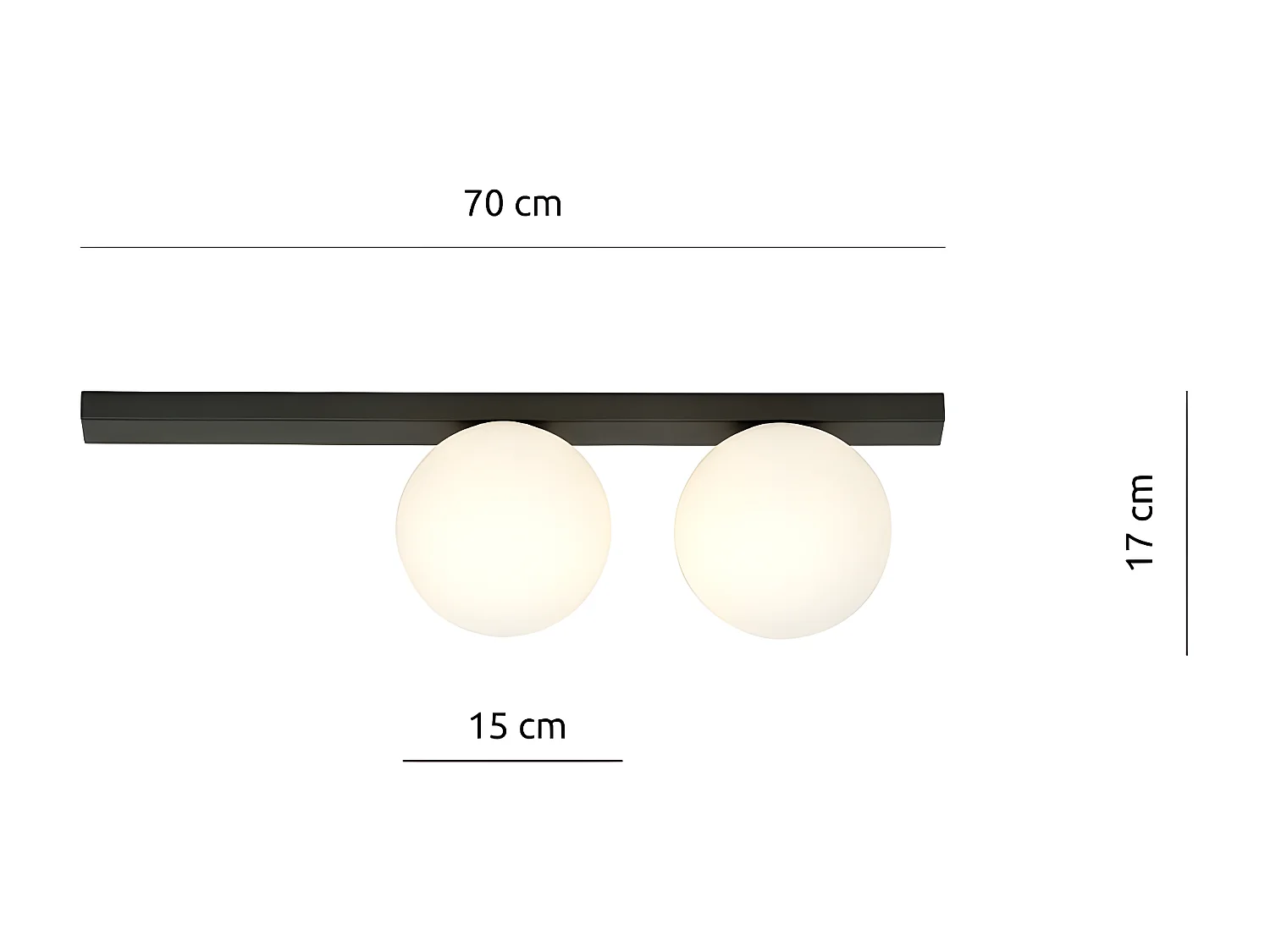 Lampada a Soffitto Fit 1, Nero, 60x17x14 cm, Seven Design