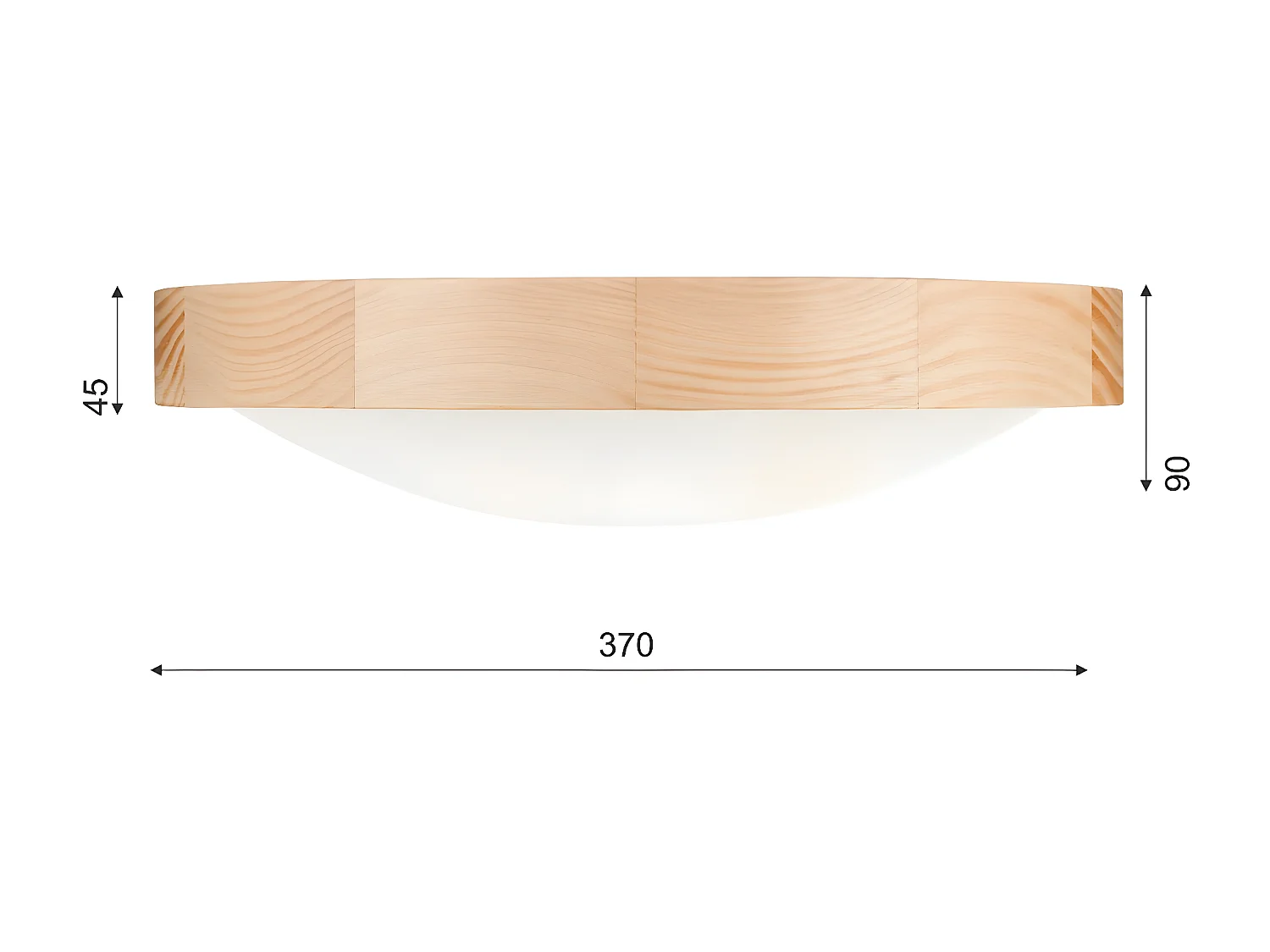 Plafonnier Anello 2, Marron, 37x37x3 cm, Seven Design