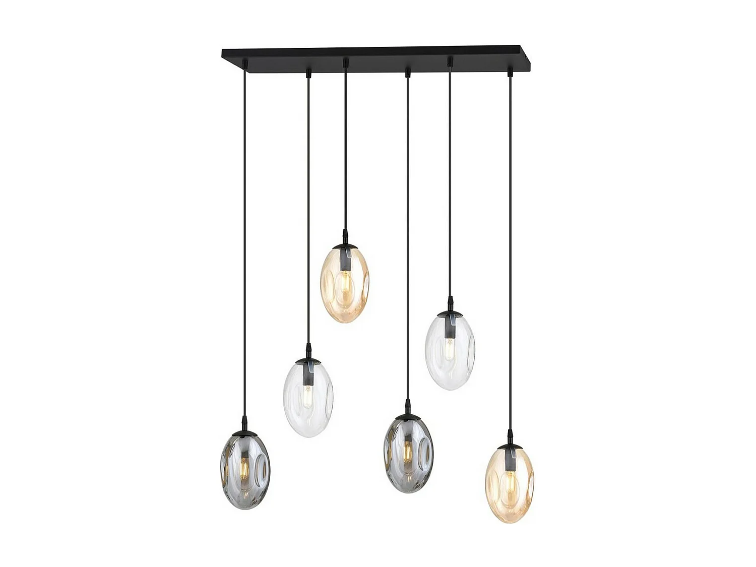Hanglamp Astral 10, Zwart, 70x100x22 cm, Seven Design