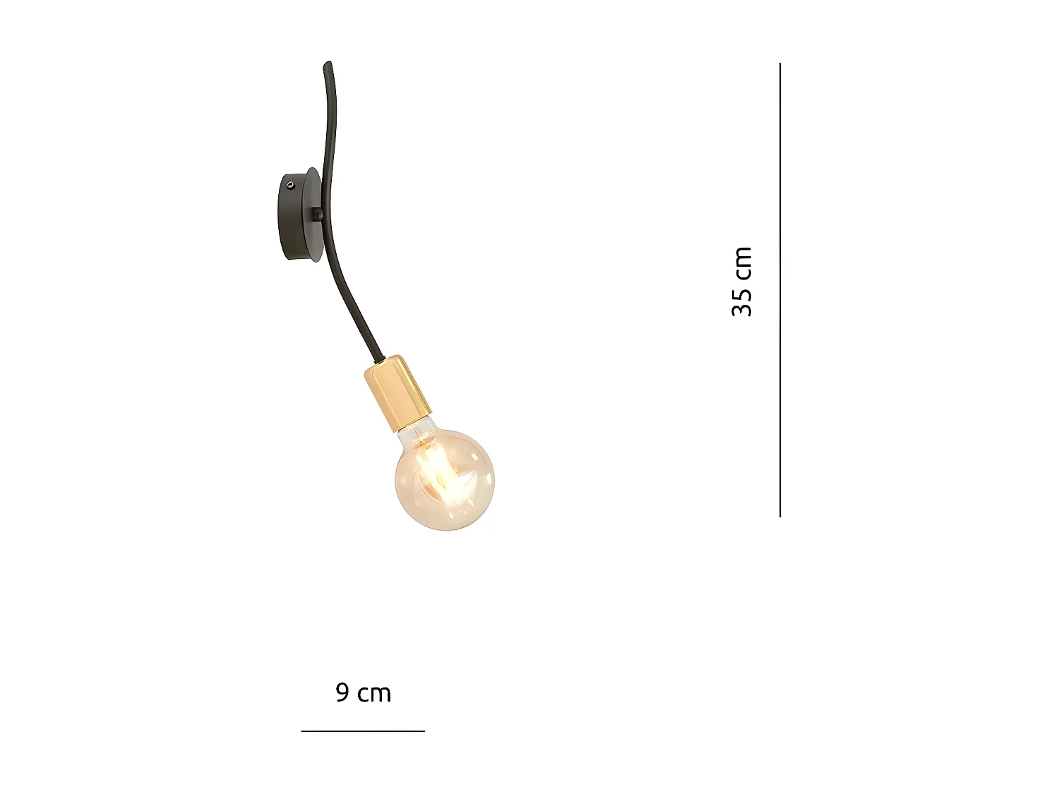 Lampa ścienna Bolt, Czarny, 9x35x9 cm, EPIKASA