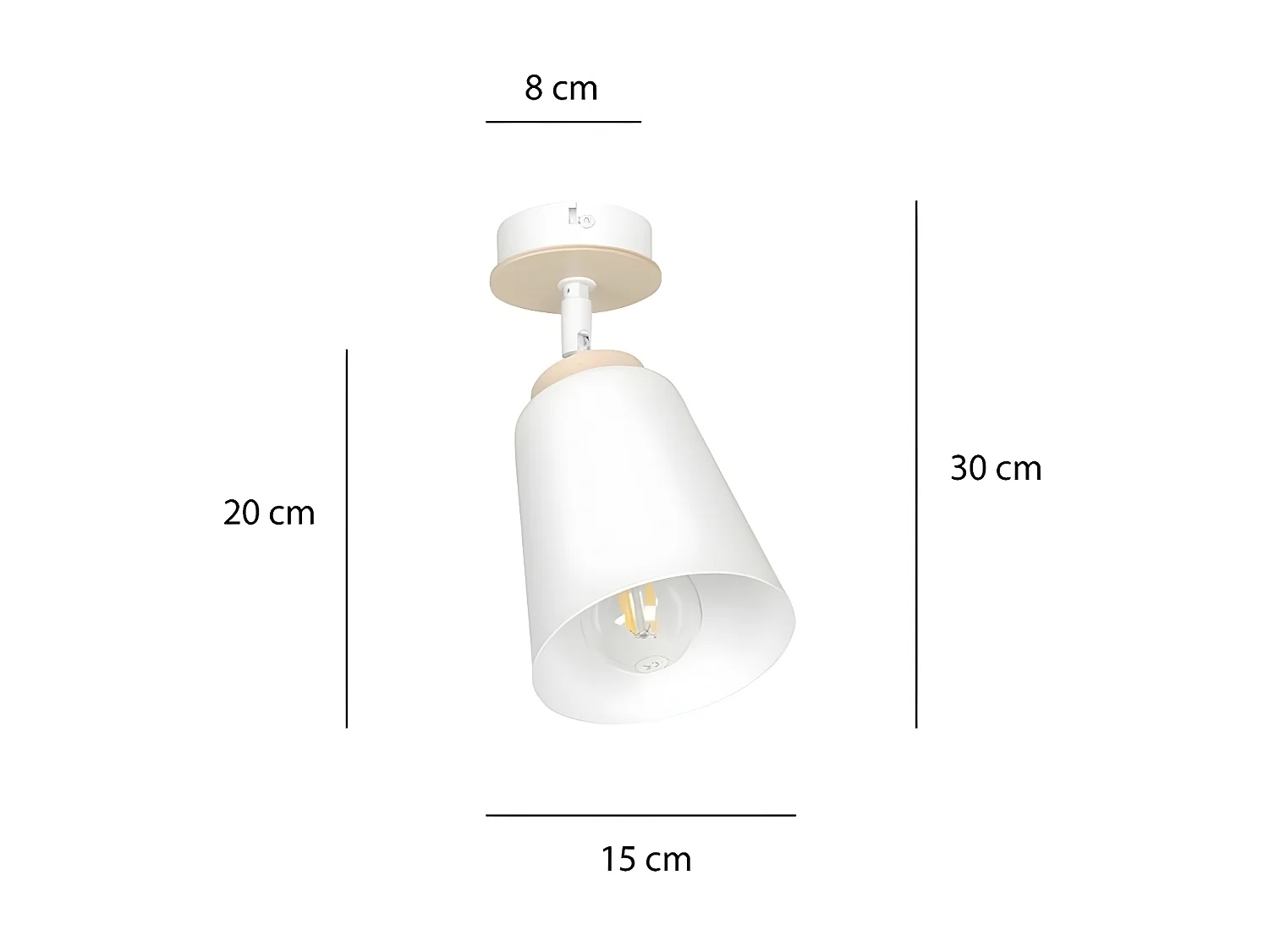 Spot d'Intérieur Atlas, Blanc, 15x30x15 cm, Seven Design