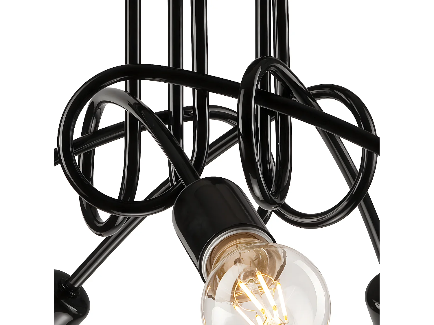 Lampada a Sospensione Camilla, Nero, 46x46x30 cm, Seven Design