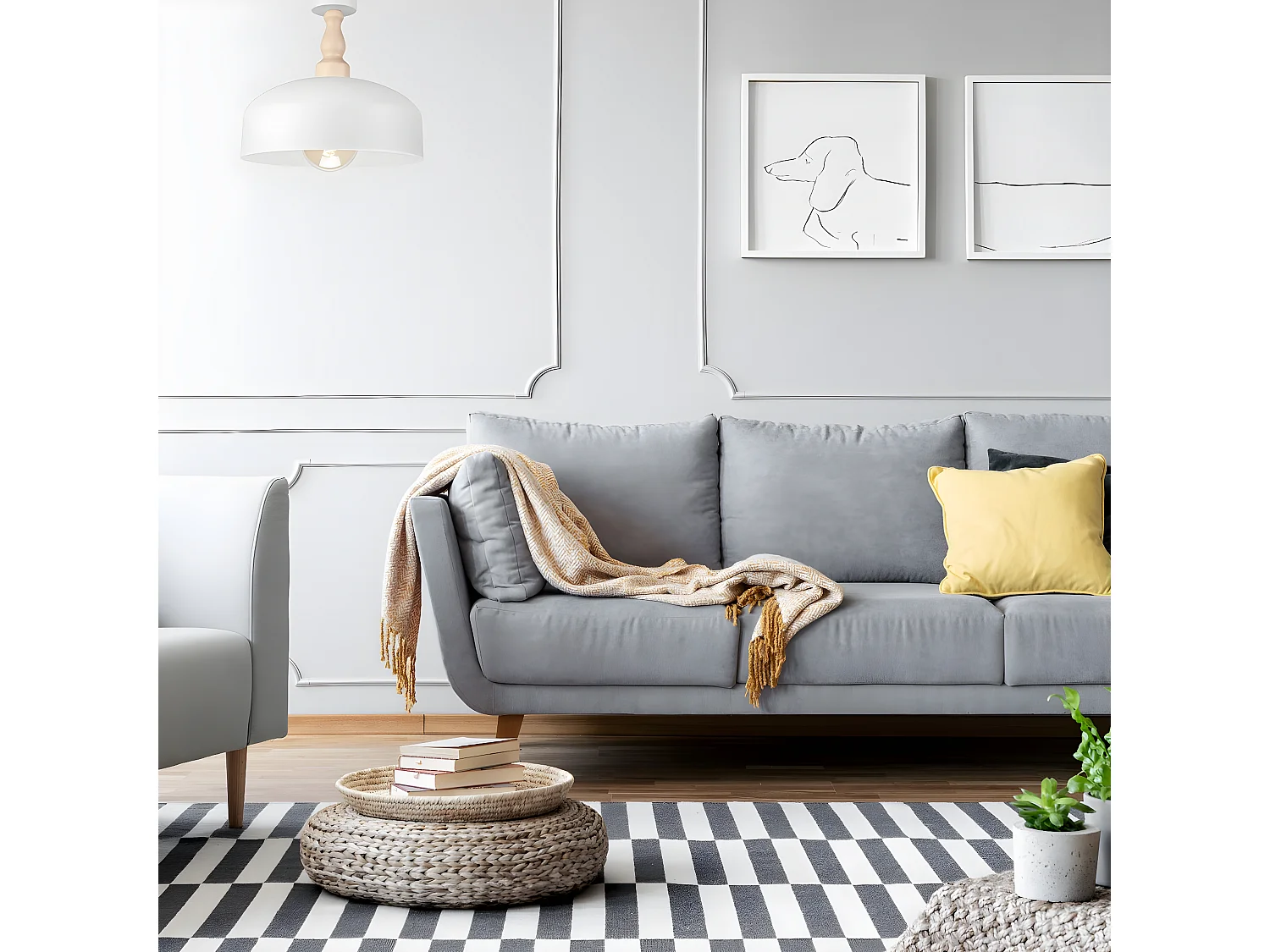 Candeeiro de Teto Rina, Branco, 30x30x28 cm, Seven Design