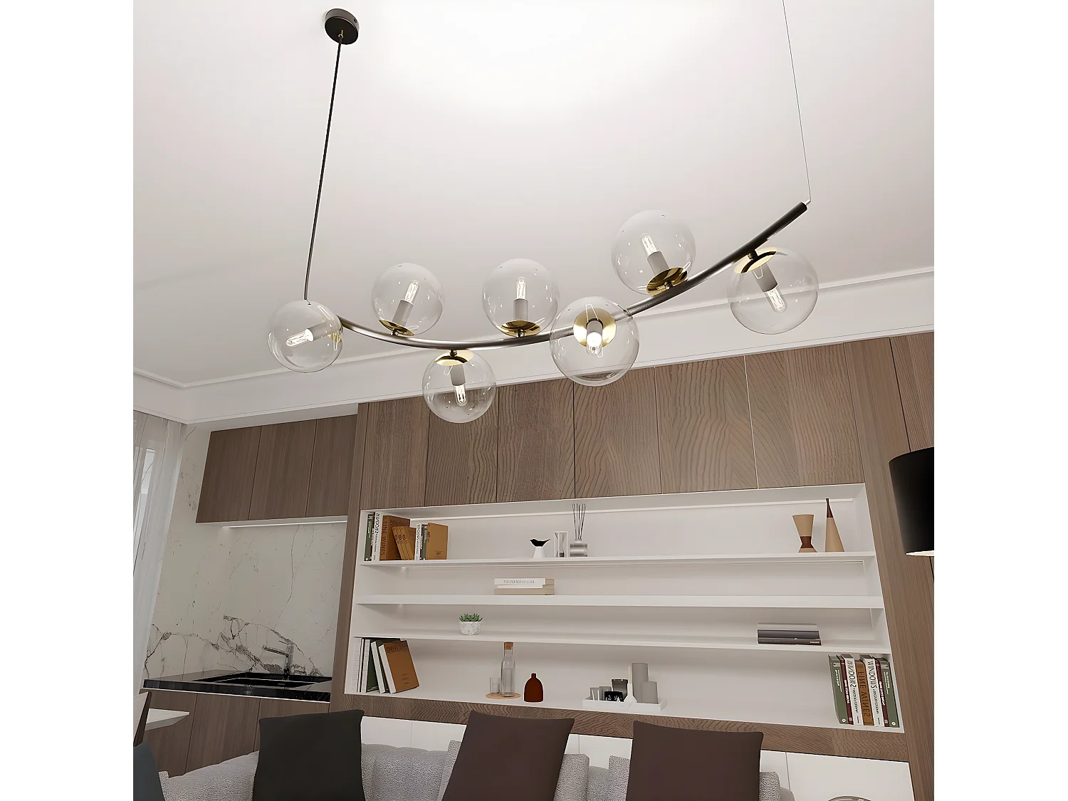 Candeeiro de Teto Rina, Branco, 30x30x28 cm, Seven Design