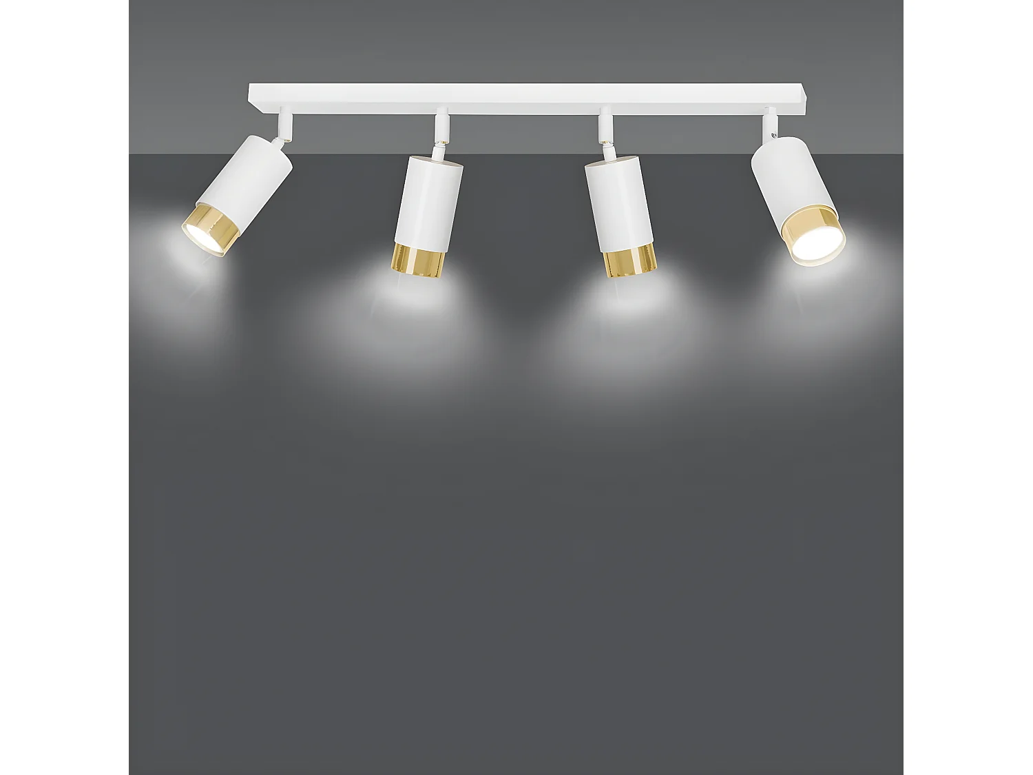 Plafonnier Hiro, Blanc, 60x19x6 cm, EPIKASA