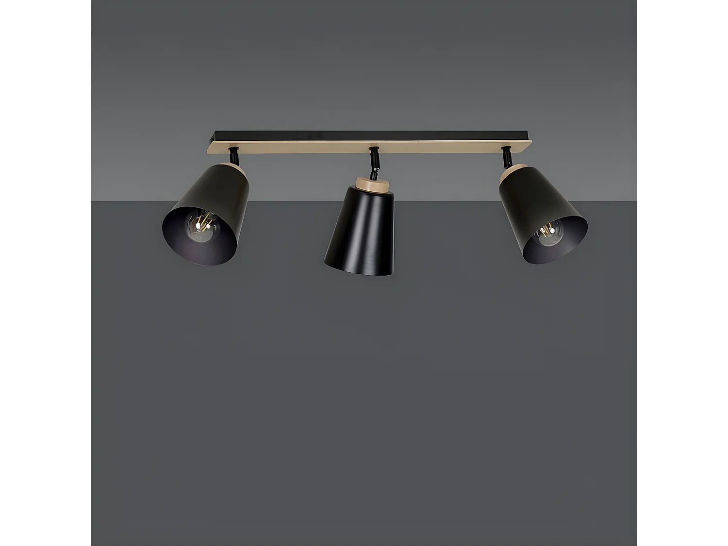 Lampa Sufitowa Atlas, Czarny, 90x30x15 cm, Seven Design