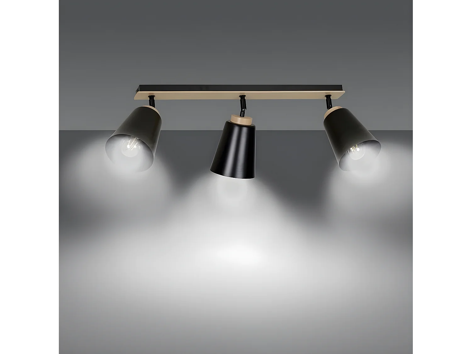 Lampa Sufitowa Atlas, Czarny, 90x30x15 cm, Seven Design