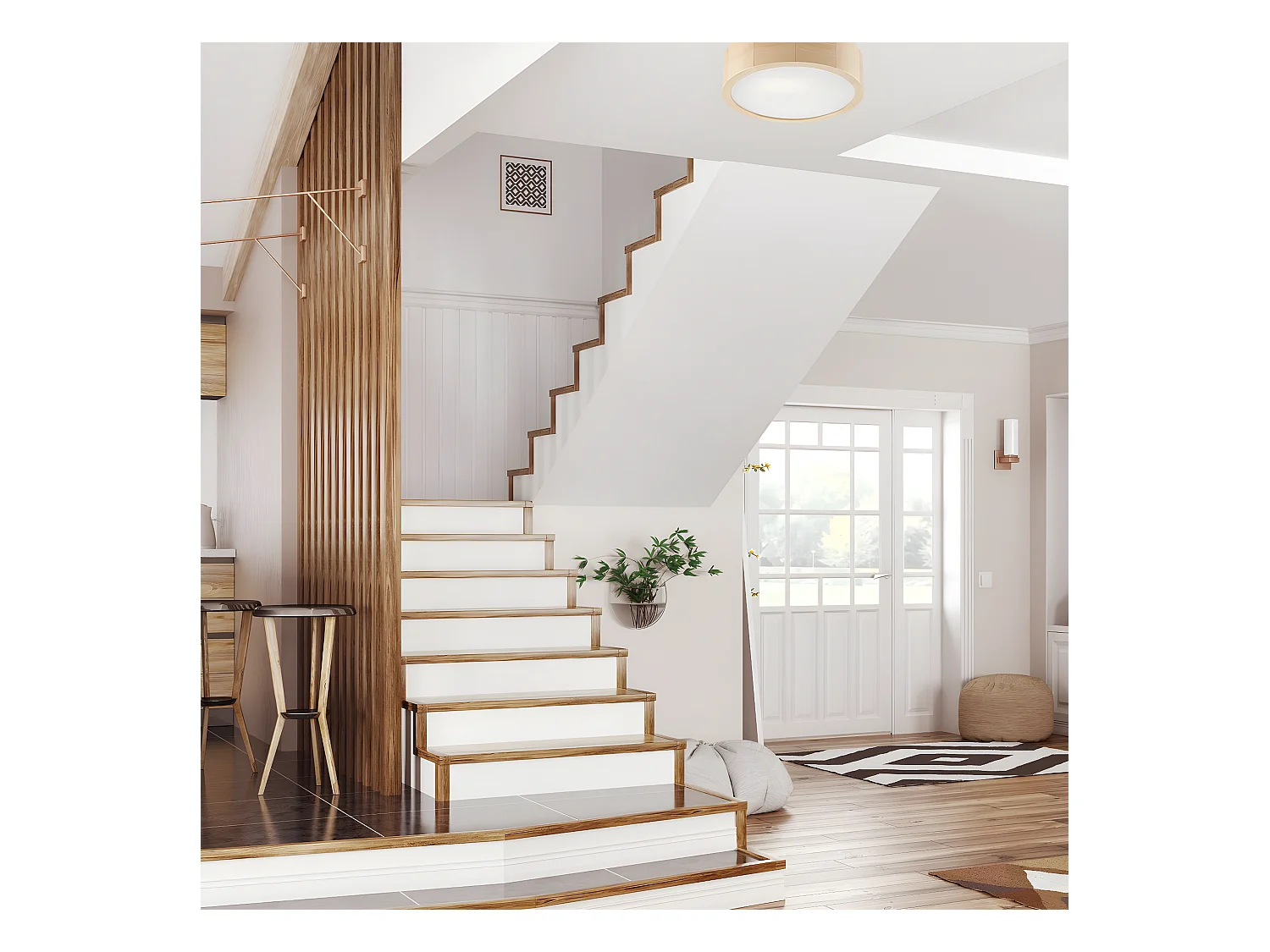 Plafonnier Eveline, Marron, 27x27x8 cm, EPIKASA