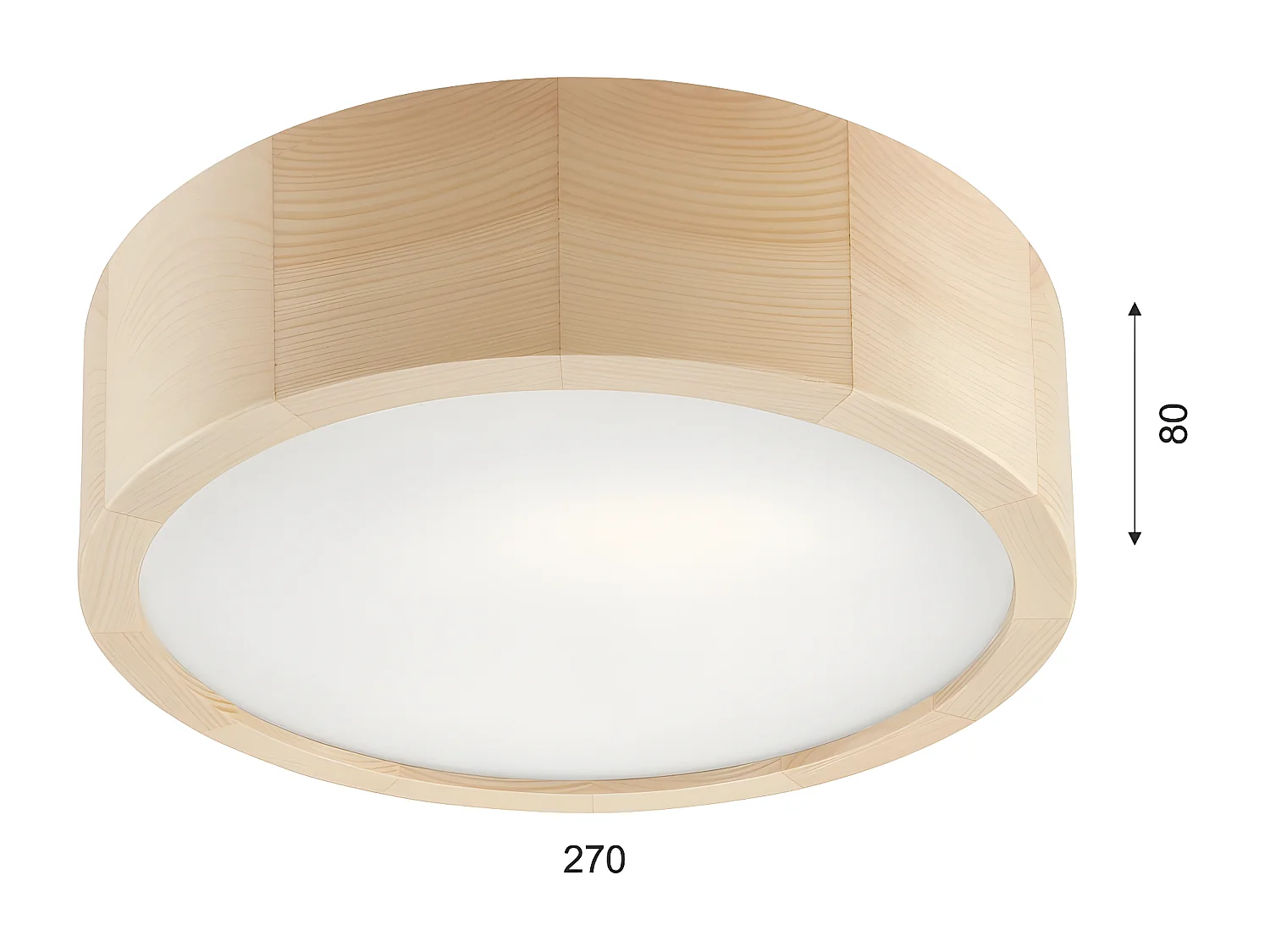 Plafonnier Eveline, Marron, 27x27x8 cm, Seven Design