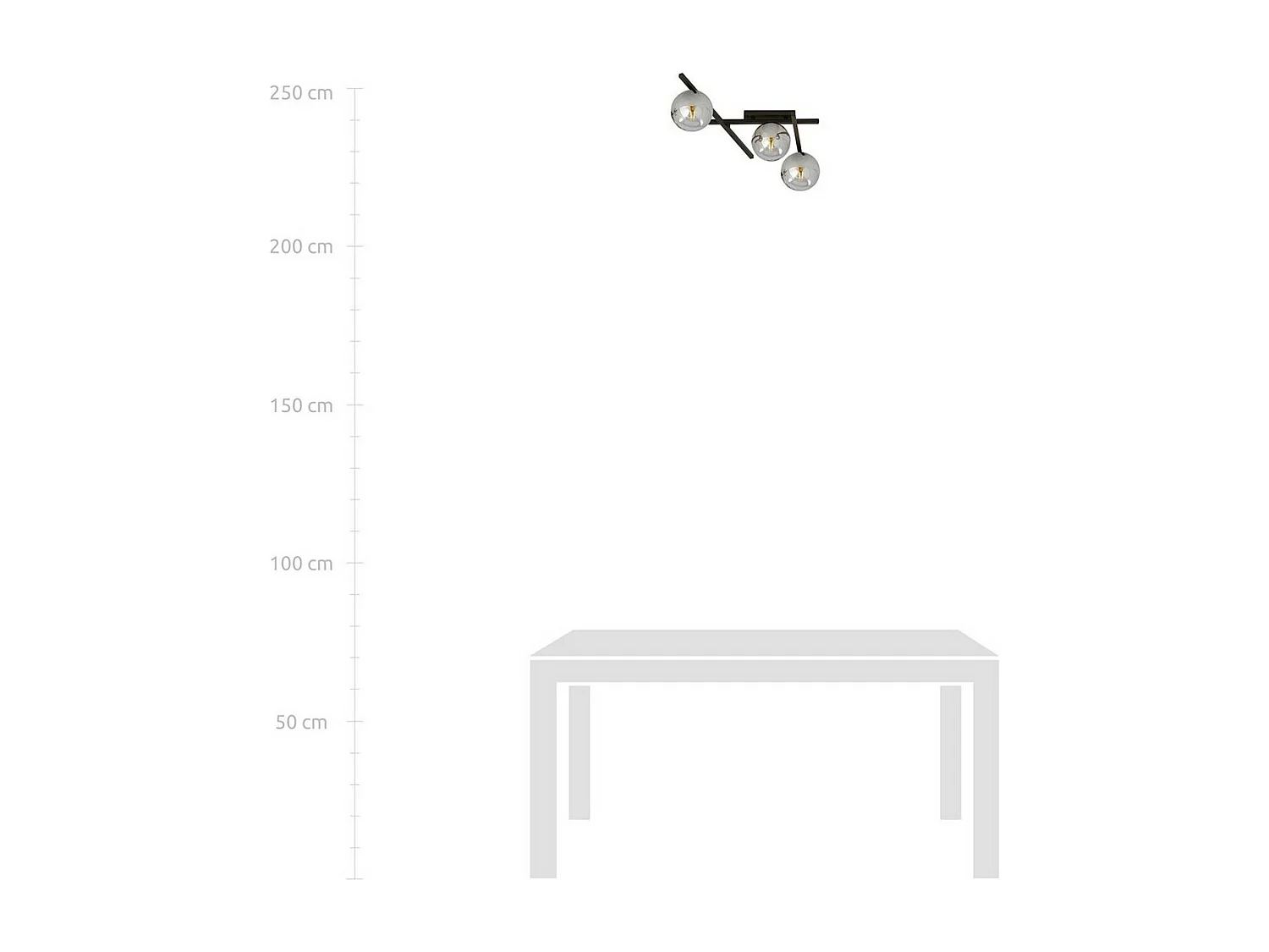 Candeeiro de Teto Smart, Preto, 51x25x50 cm, EPIKASA