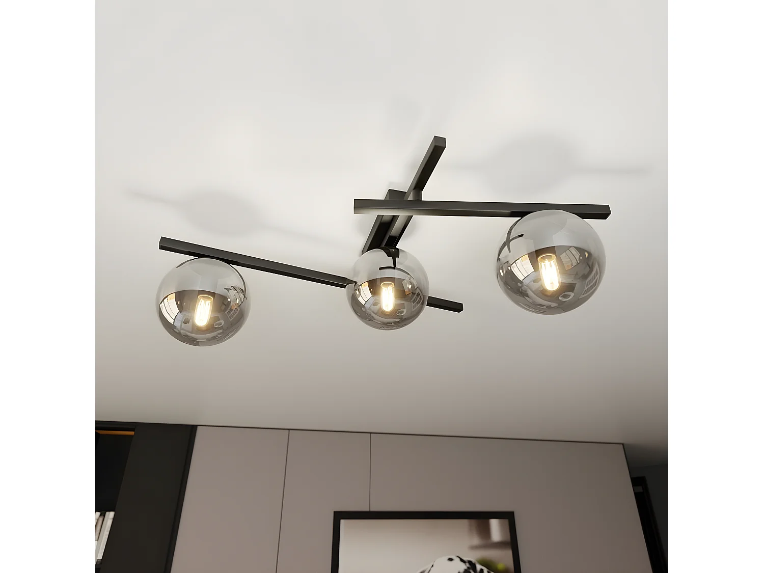 Candeeiro de Teto Smart, Preto, 51x25x50 cm, EPIKASA