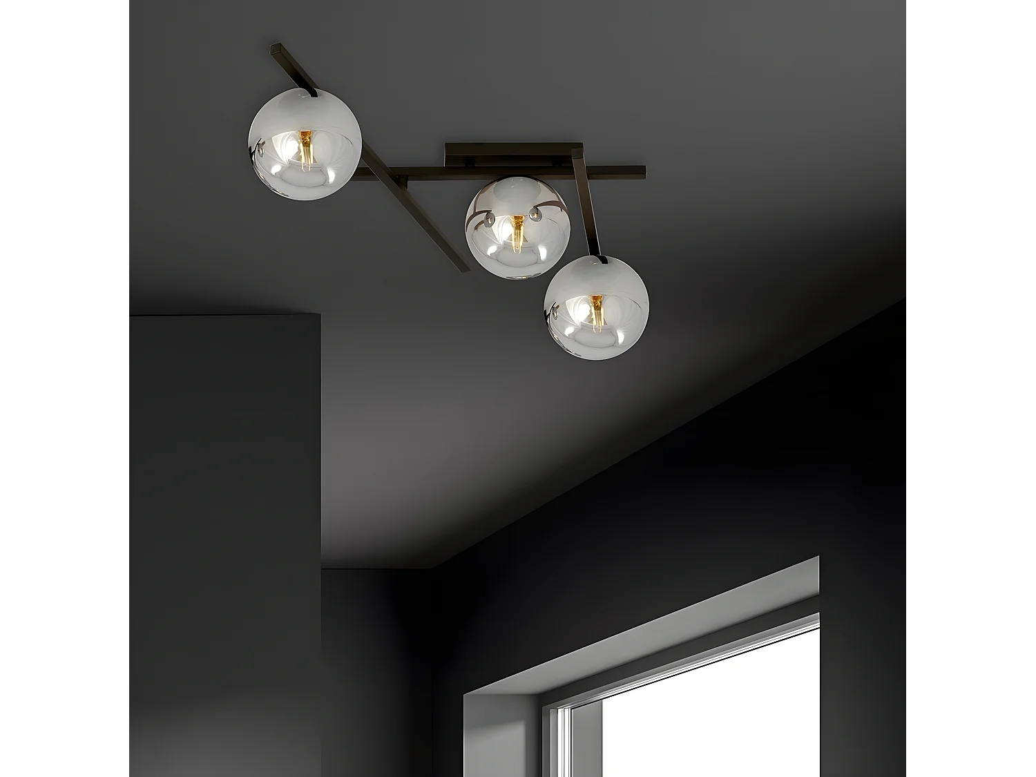 Candeeiro de Teto Smart, Preto, 51x25x50 cm, EPIKASA