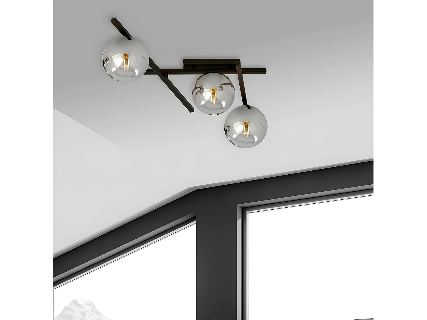 Candeeiro de Teto Smart, Preto, 51x25x50 cm, EPIKASA