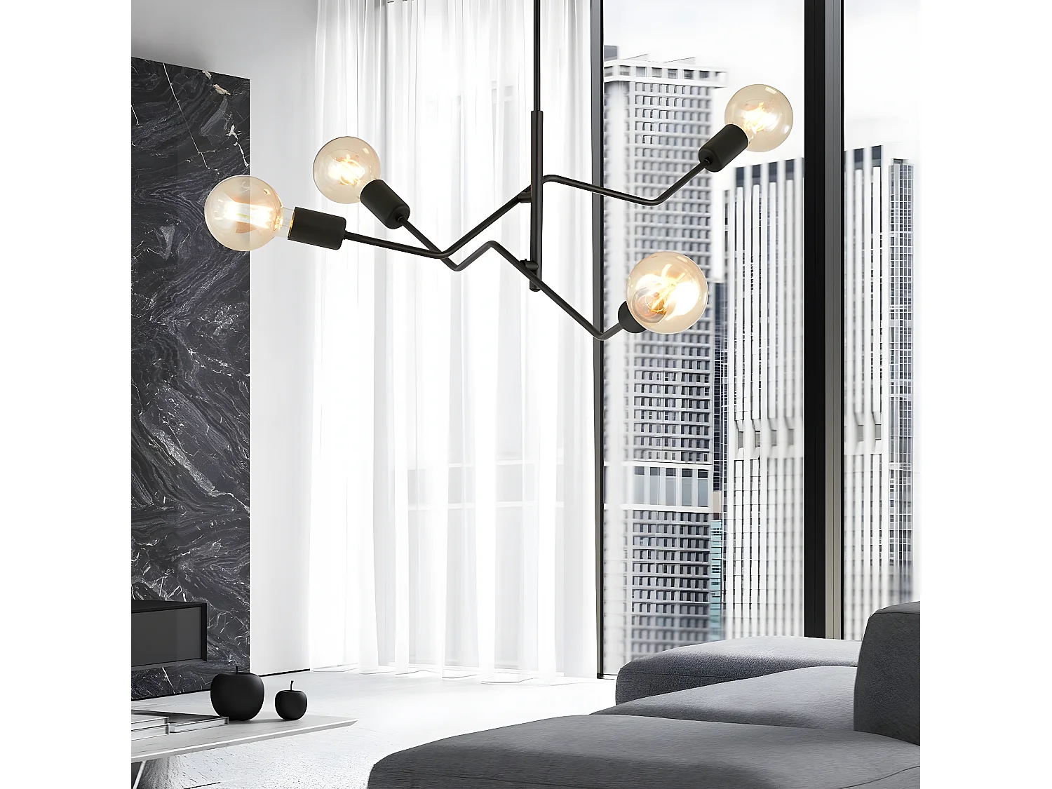 Candeeiro Suspenso Frix, Preto, 66x53x66 cm, EPIKASA