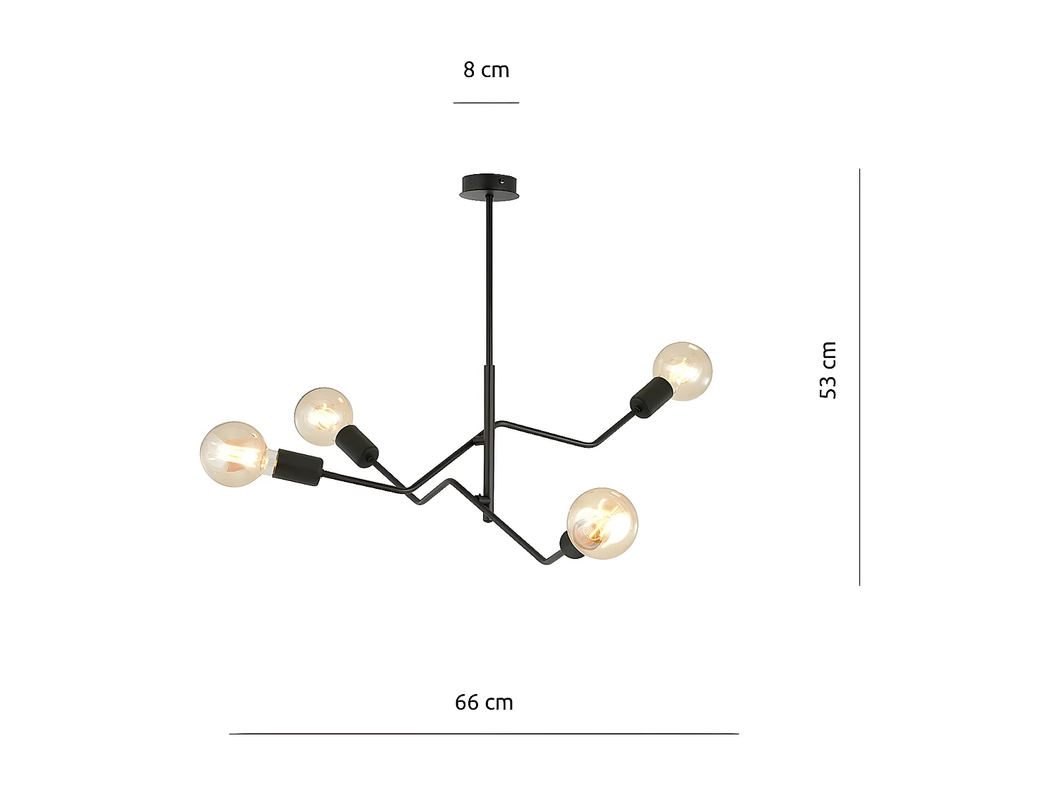 Candeeiro Suspenso Frix, Preto, 66x53x66 cm, EPIKASA