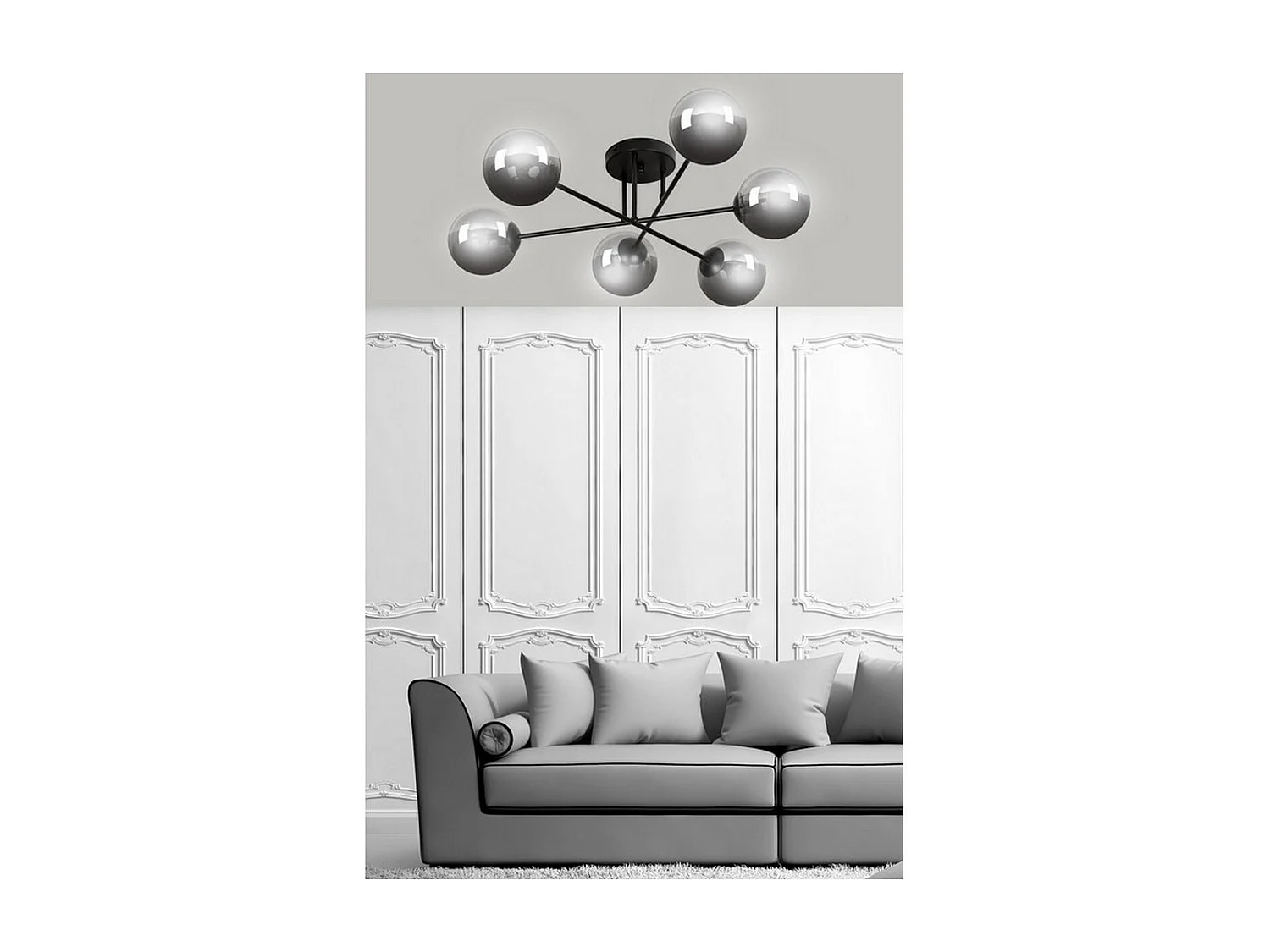 Candeeiro de Teto Brendi, Cinzento, 93x26x50 cm, EPIKASA