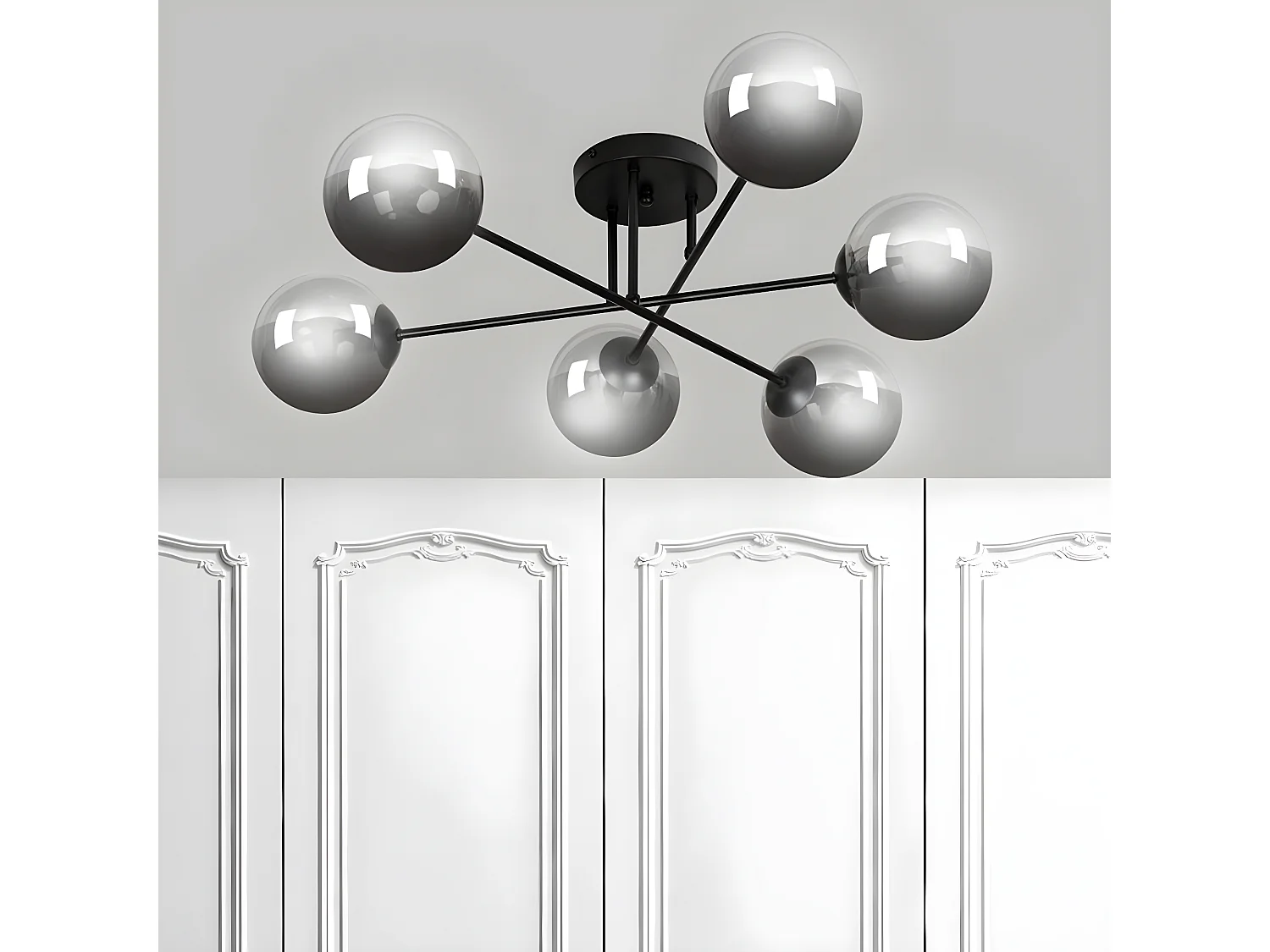 Candeeiro de Teto Brendi, Cinzento, 93x26x50 cm, EPIKASA