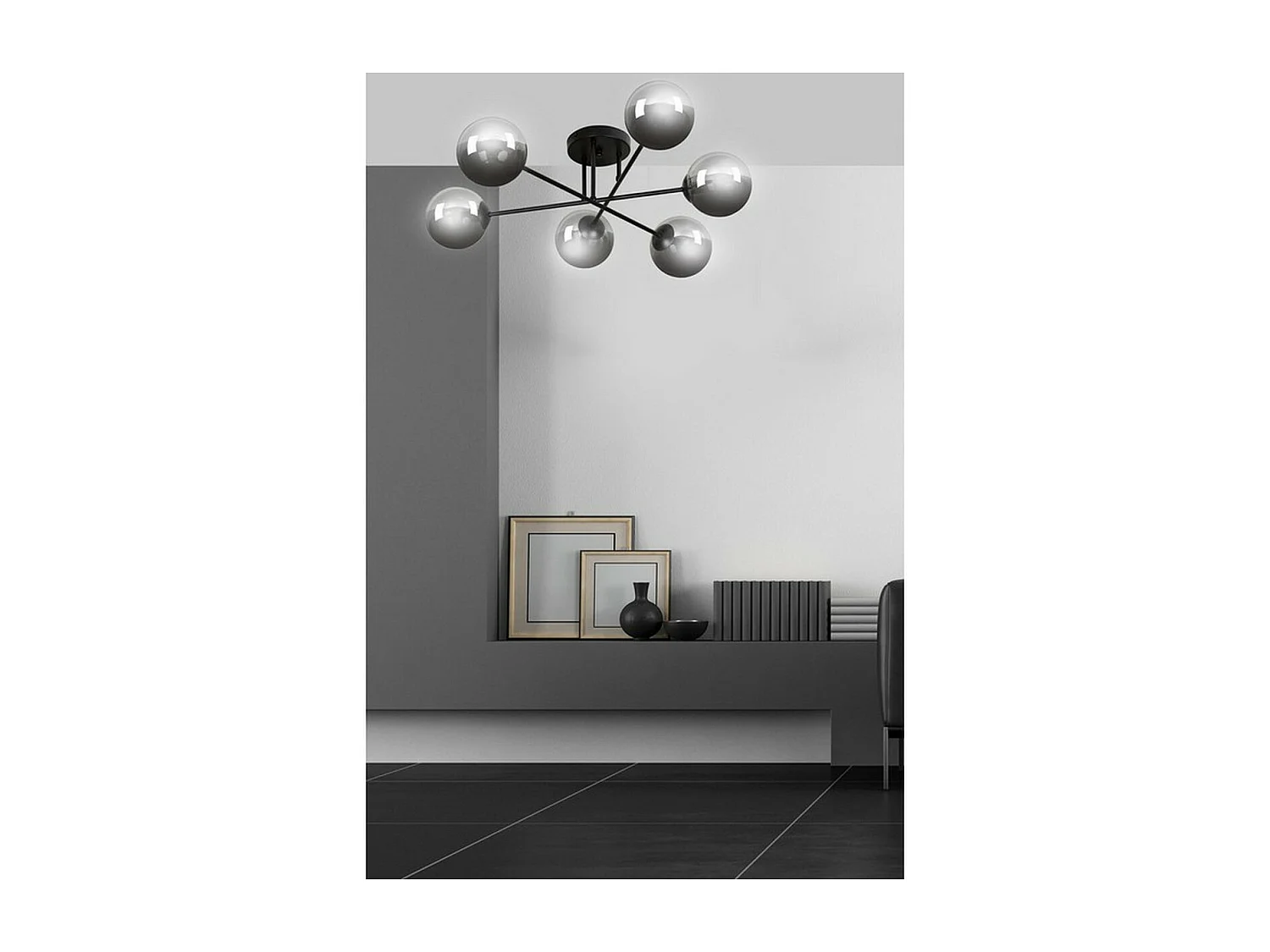 Candeeiro de Teto Brendi, Cinzento, 93x26x50 cm, EPIKASA