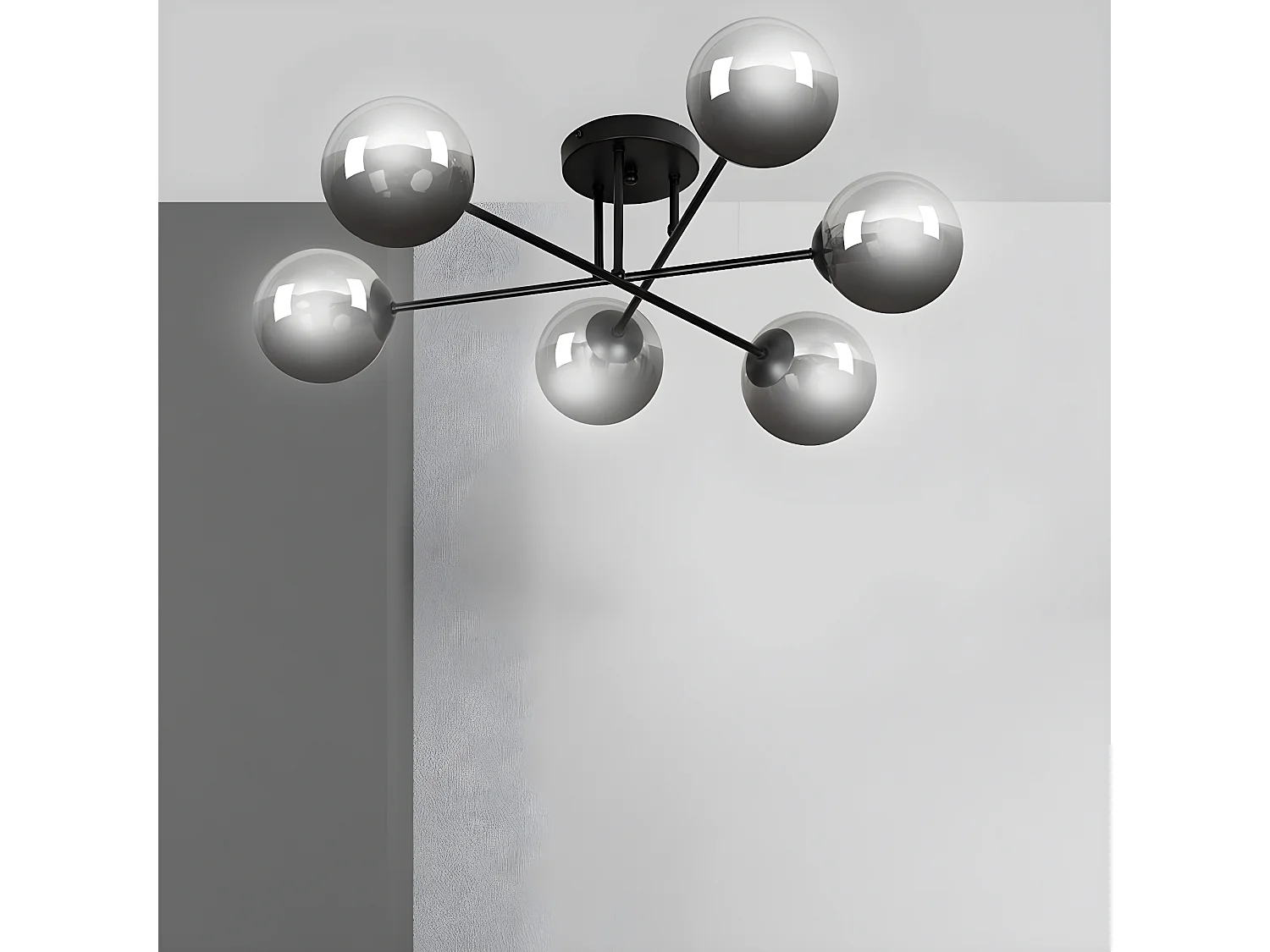 Candeeiro de Teto Brendi, Cinzento, 93x26x50 cm, EPIKASA