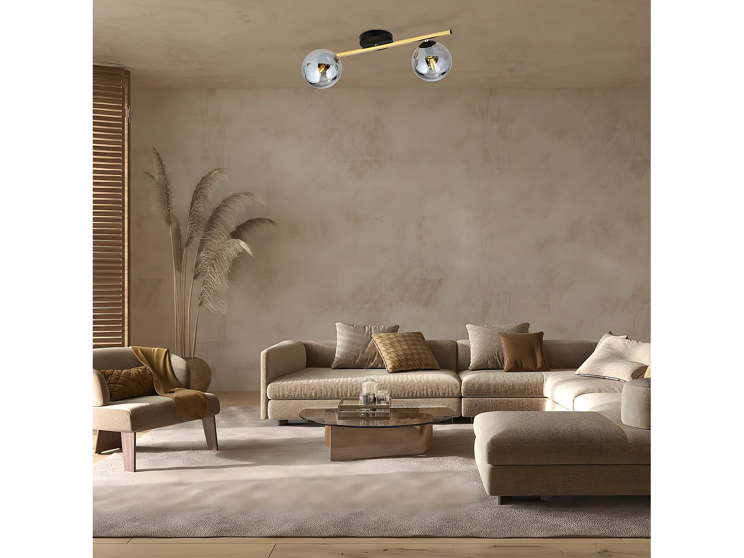 Lampa Sufitowa Splendi, Złoto, 55x20x29 cm, Seven Design