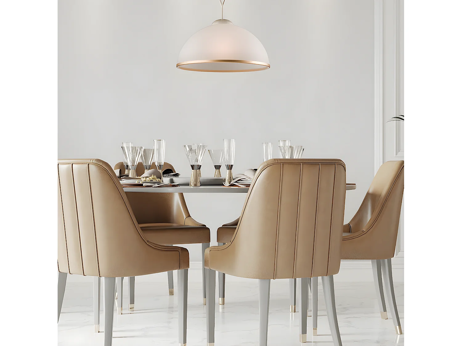 Lampa Wisząca Retrò, Biały, 32,5x32,5x45 cm, Seven Design