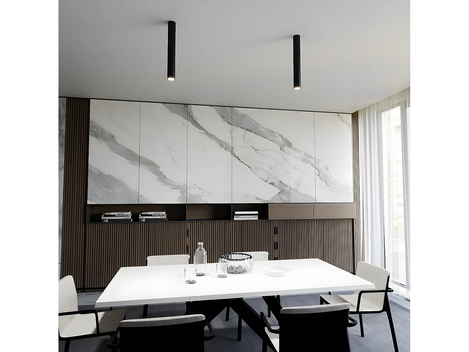 Spot d'Intérieur Tecno, Noir, 6x45x6 cm, Seven Design