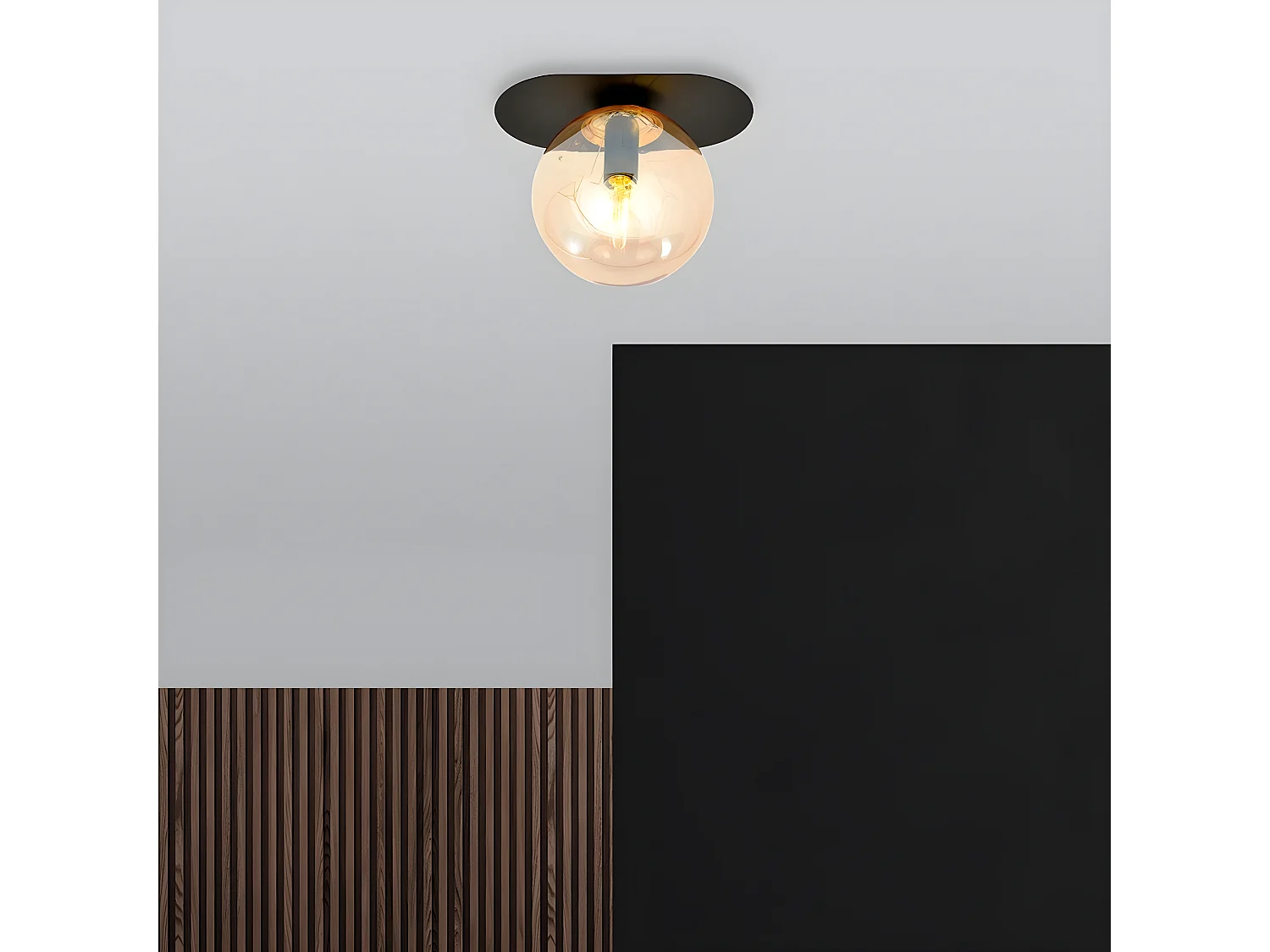 Lampada a Soffitto Plaza 6, Nero, 20x18x14 cm, Seven Design