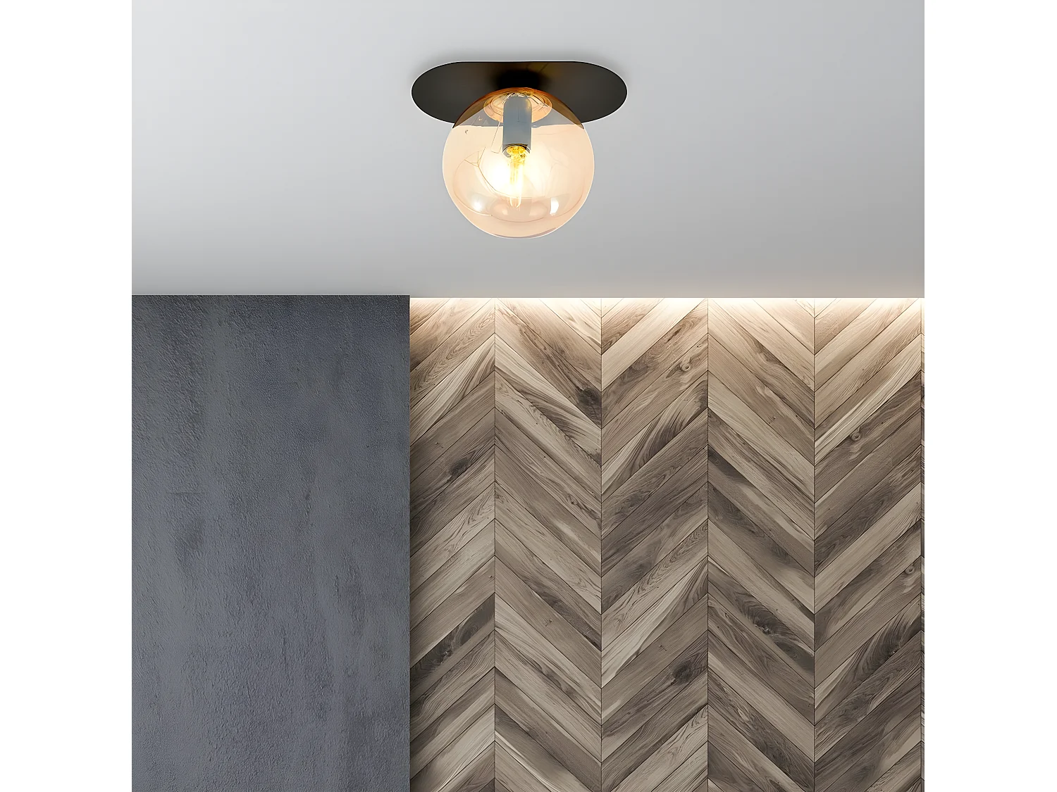 Lampada a Soffitto Plaza 6, Nero, 20x18x14 cm, Seven Design