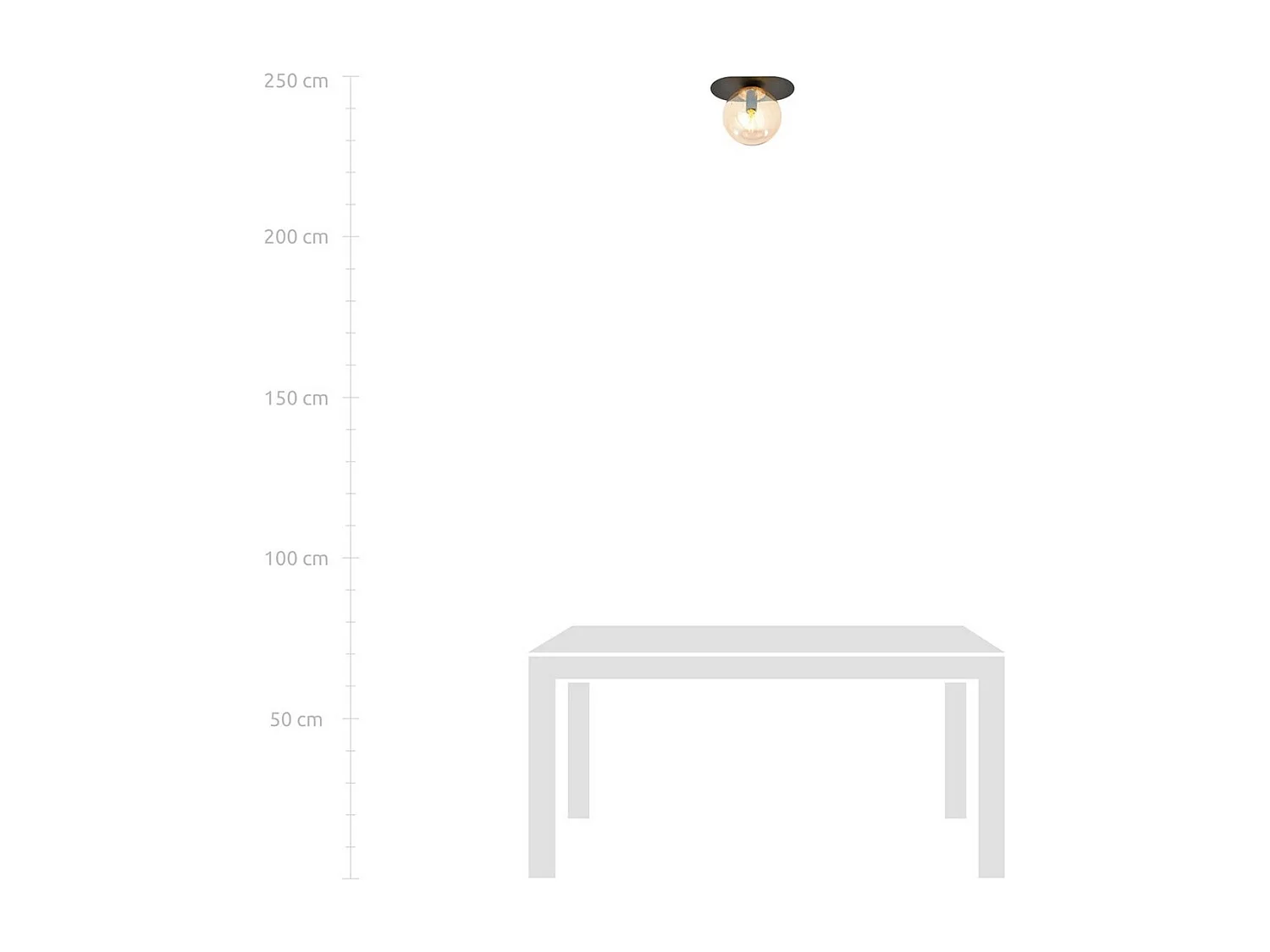 Lampada a Soffitto Plaza 6, Nero, 20x18x14 cm, Seven Design