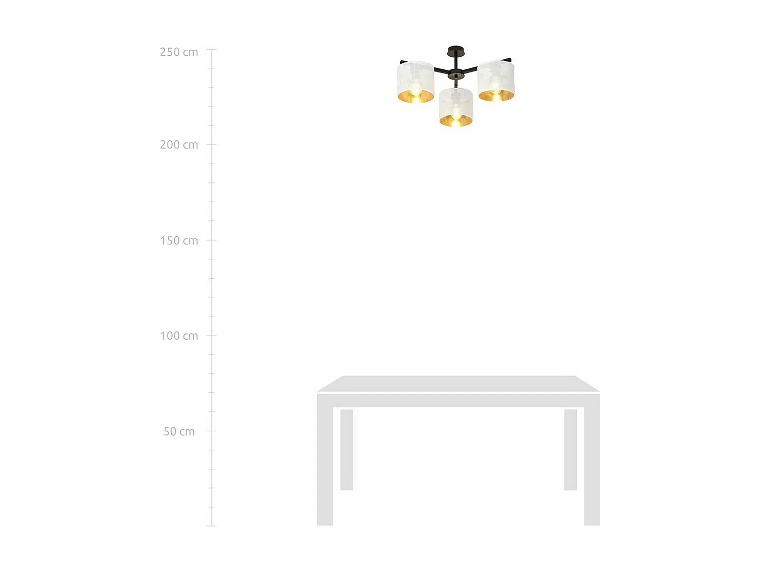 Candeeiro de Teto Jordan, Branco, 55x31x55 cm, EPIKASA