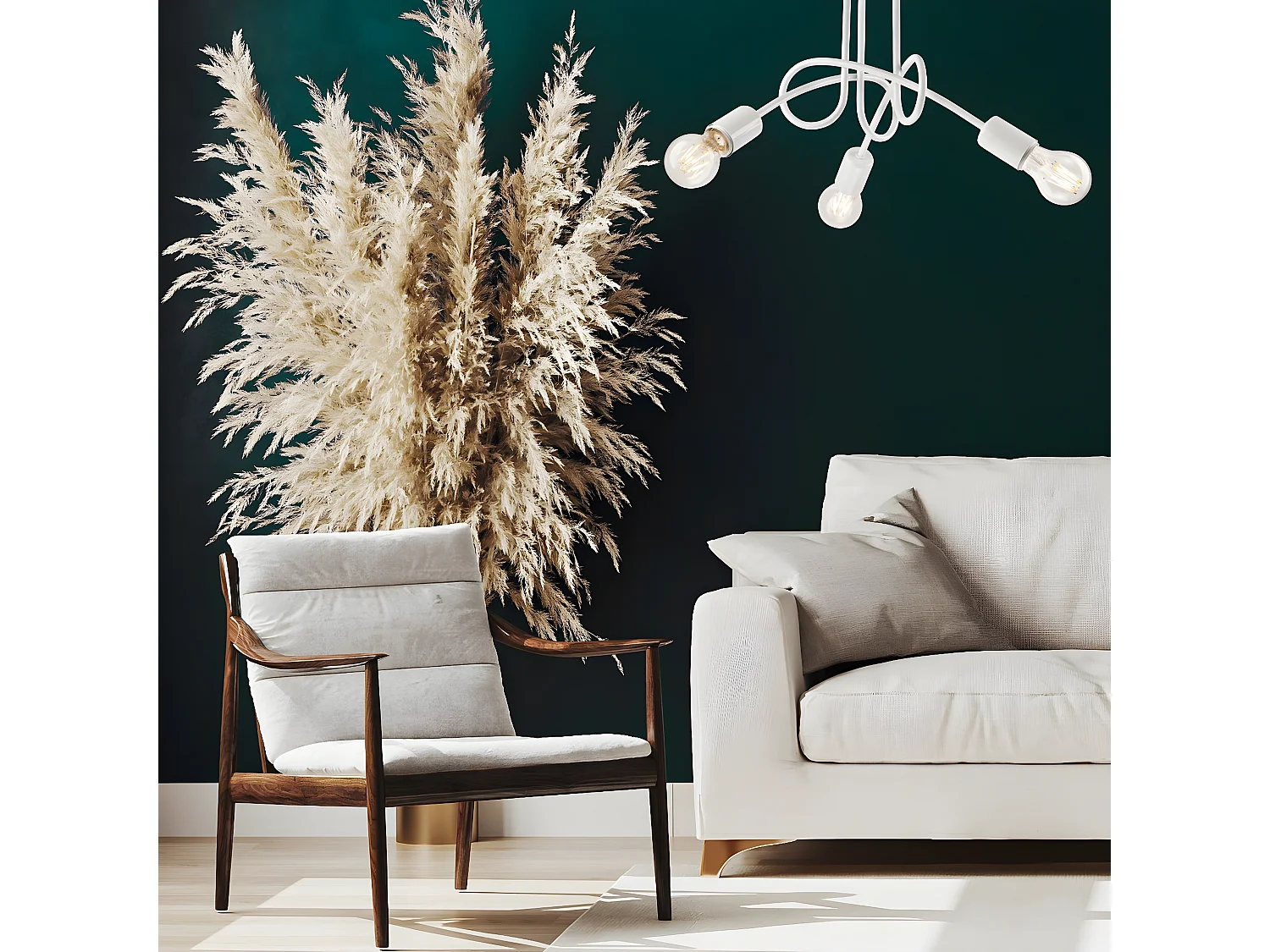 Lampa Wisząca Camilla, Biały, 36x36x30 cm, Seven Design