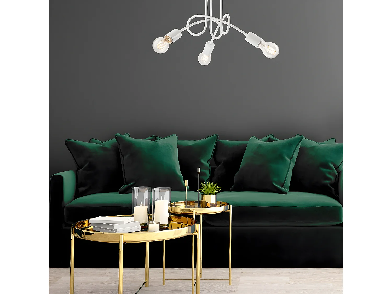 Lampa Wisząca Camilla, Biały, 36x36x30 cm, Seven Design