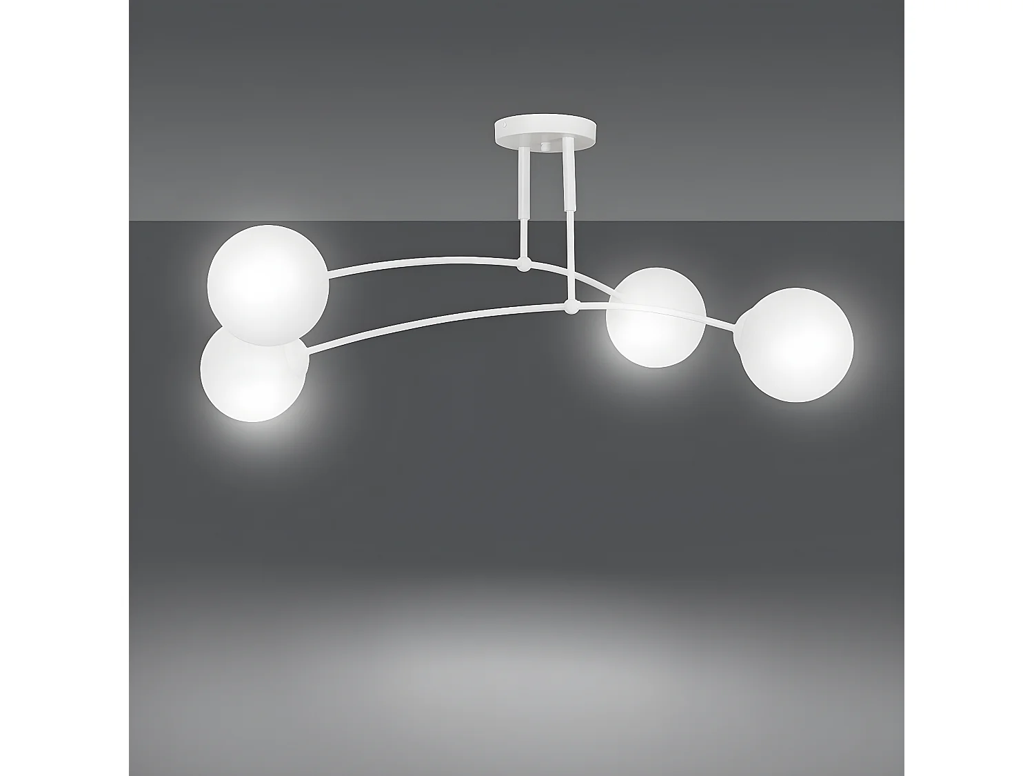 Plafonnier Pregos, Blanc, 60x30x60 cm, Seven Design