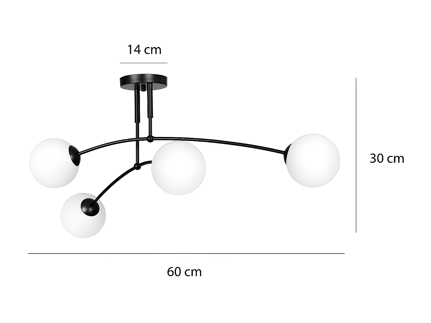 Plafonnier Pregos, Blanc, 60x30x60 cm, Seven Design