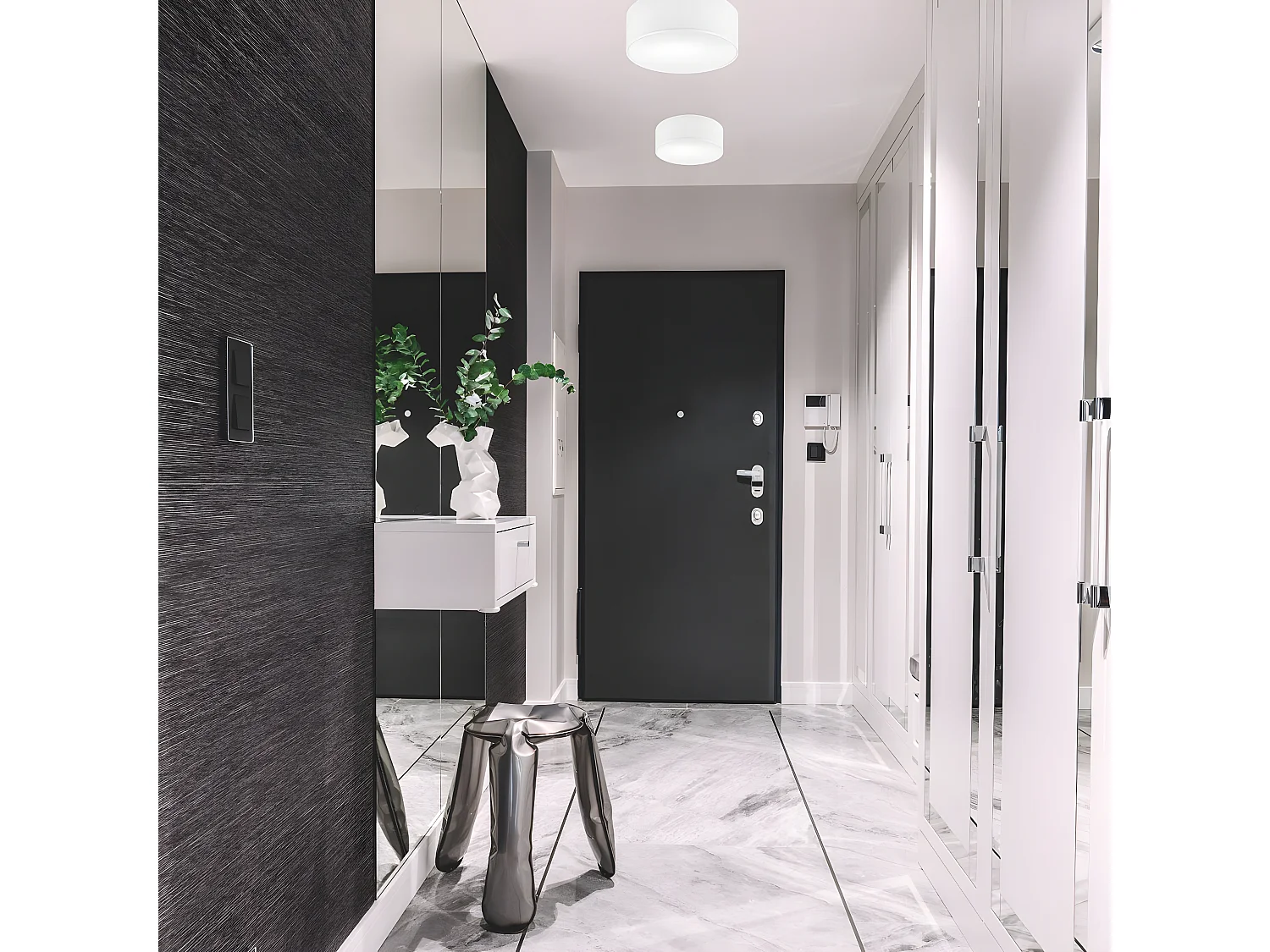 Candeeiro de Teto Vivian, Branco, 35x35x13 cm, Seven Design