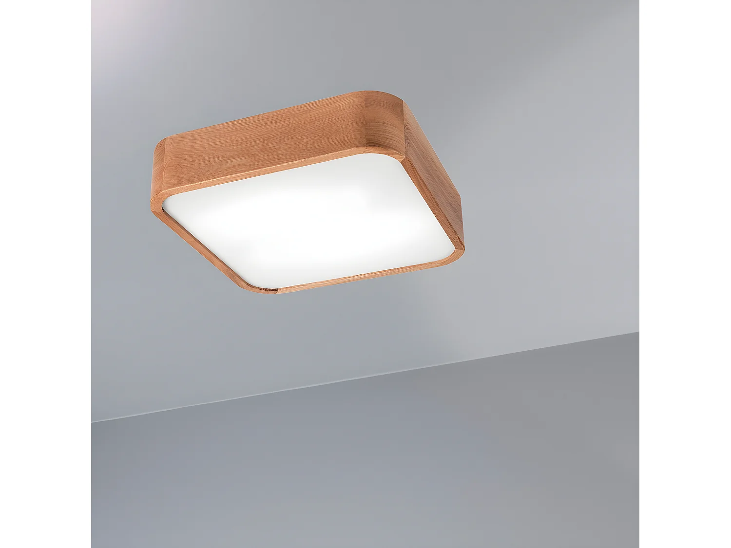 Plafonnier Gaspar, Marron, 35x35x8 cm, Seven Design