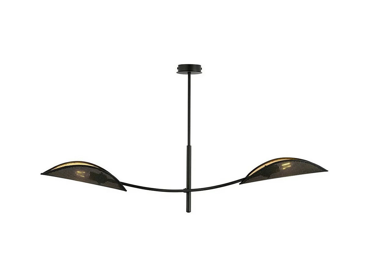 Candeeiro Suspenso Flor de Lótus, Preto, 103x60x11 cm, EPIKASA