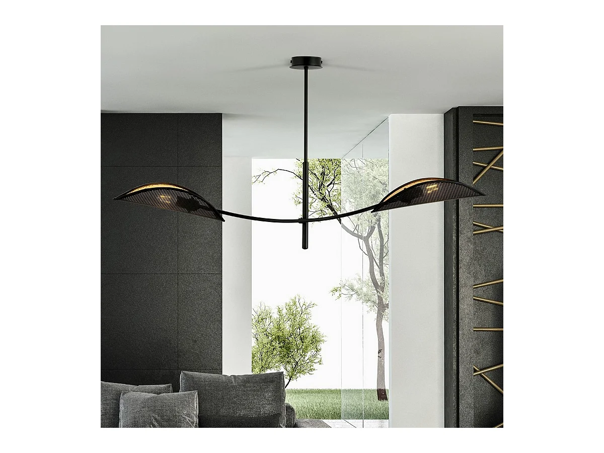 Suspension Fleur de Lotus, Noir, 103x60x11 cm, EPIKASA