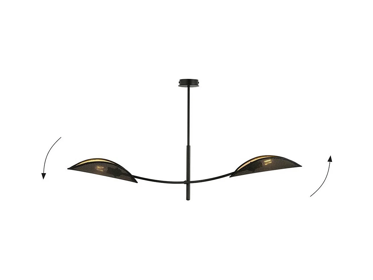 Suspension Fleur de Lotus, Noir, 103x60x11 cm, EPIKASA