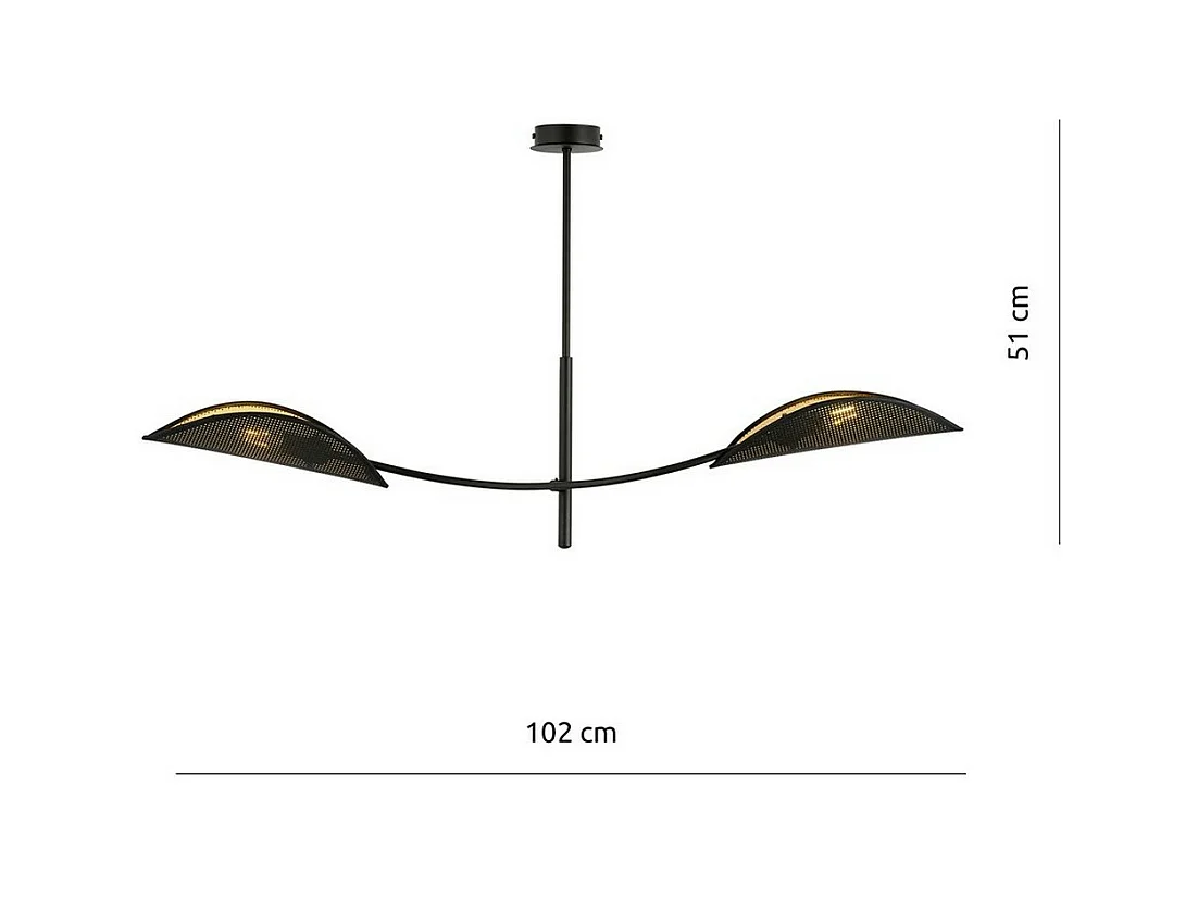 Suspension Fleur de Lotus, Noir, 103x60x11 cm, EPIKASA