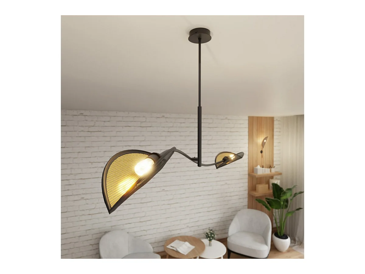 Suspension Fleur de Lotus, Noir, 103x60x11 cm, EPIKASA